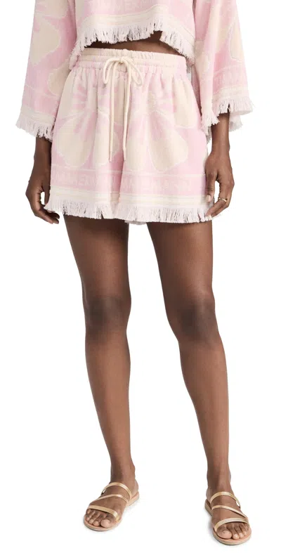 Zimmermann Pop Towelling Shorts Pink/cream