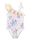 Zimmermann Pop Trim Frill One Piece In Pink/blue Floral