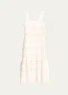 Zimmermann Womens Ivory Square-neck Cut-out Linen Midi Dress In Ivory