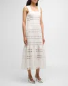 Zimmermann Womens Ivory Square-neck Cut-out Linen Midi Dress In Ivory