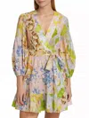 Zimmermann Pop Wrap Mini Dress In Multi