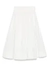 Zimmermann Crush Cotton Midi Skirt In White