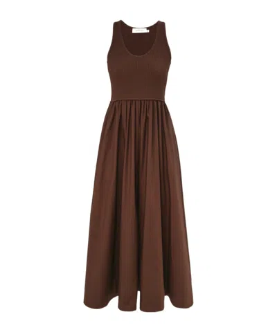 Zimmermann Poplin Racer Dress In Brown