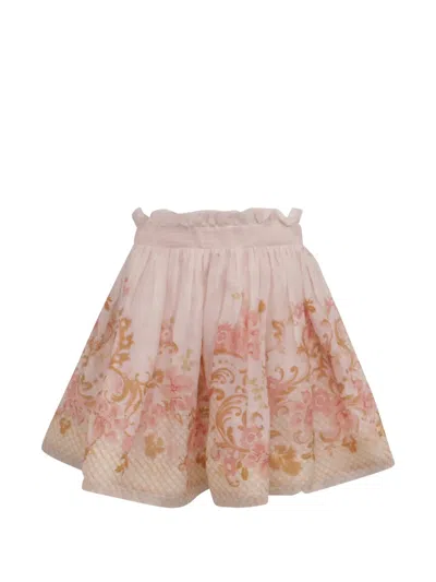 Pre-owned Zimmermann Postcard Flip Mini Skirt In Pink