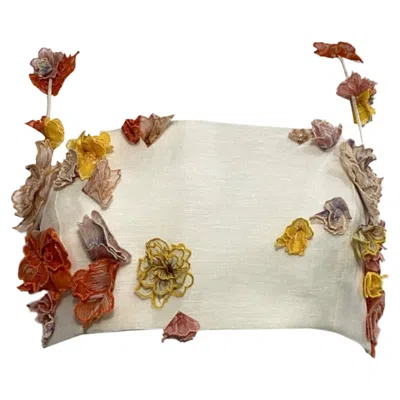 Zimmermann Postcard Floral Appliqued Crop Top In Multicolor Linen