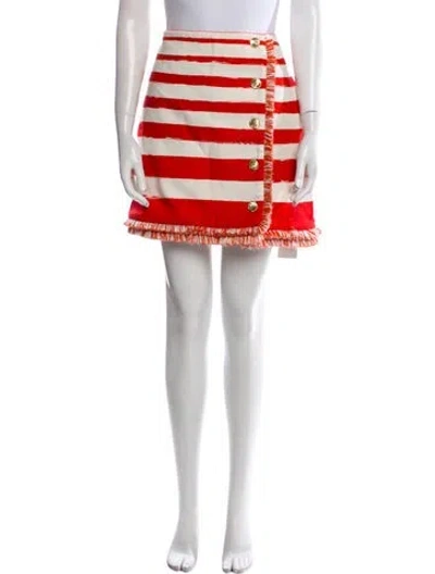 Pre-owned Zimmermann Postcard Striped Skirt Mini Skirt W/ Tags In Red