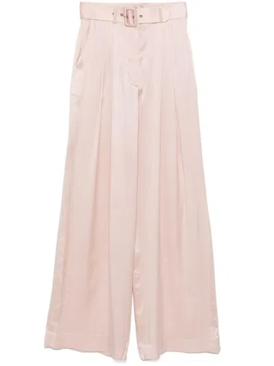 Zimmermann Powder Pink Silk Palazzo Trousers