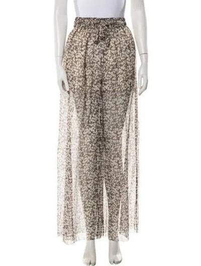 Pre-owned Zimmermann Prima Cherry Wide Leg Pants In Neutral