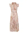Zimmermann Illustration Flutter Midi Dress In Nude