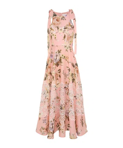 Zimmermann Acacia Broderie Midi Dress In Multicolor
