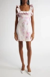 Zimmermann Crush Frill Cutout Ruffled Floral-print Linen Mini Dress In Pink Floral