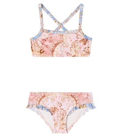 Zimmermann Kids' Printed Bikini In Animal Print