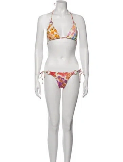 Pre-owned Zimmermann Printed Bikini In Multi
