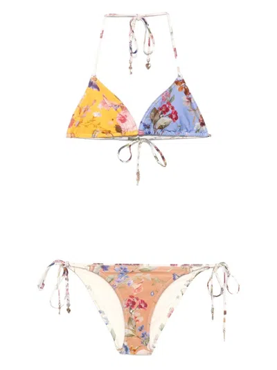 Zimmermann Printed Bikini Set In Multi