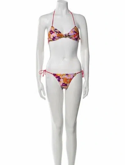 Pre-owned Zimmermann Printed Bikini W/ Tags In White