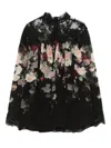 Zimmermann Floral-patterned Long-sleeved Top In Black