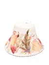 Zimmermann Printed Bucket Hat In Neutrals