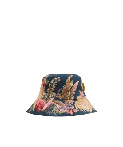 Zimmermann Printed Canvas Bucket Hat In Orange