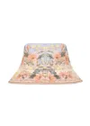 Zimmermann Printed Canvas Bucket Hat Blue Floral In Brown