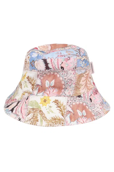 Zimmermann Printed Canvas Bucket Hat In Pink