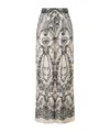 Zimmermann Wide Crush Trousers In Silk Women In Gray