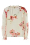 ZIMMERMANN PRINTED COTTON BLEND LIGHTBURST BILLOW BLOUSE