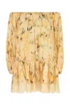 Zimmermann Cascadian Tiered Mini Dress 3214dss255 Ylwbotflo In Yellow