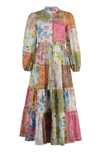 Zimmermann Printed Cotton Dress In Multicolor