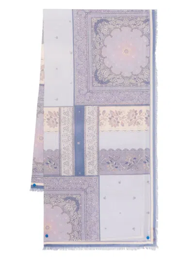 Zimmermann Printed Cotton Pareo In Blue