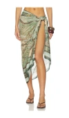 Zimmermann Sarong Printed Cotton Pareo In Green