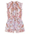 Zimmermann Printed Cotton Playsuit In Multi