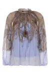 Zimmermann Printed Crepe Hypnotic Blouse In Purple