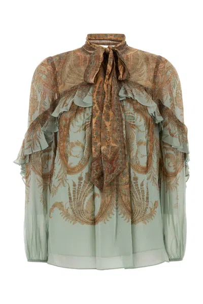 ZIMMERMANN PRINTED CREPE MEMENTO BLOUSE