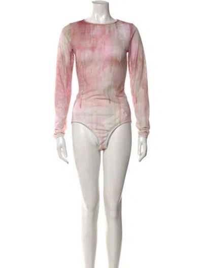 Pre-owned Zimmermann Printed Crew Neck Bodysuit In Multi
