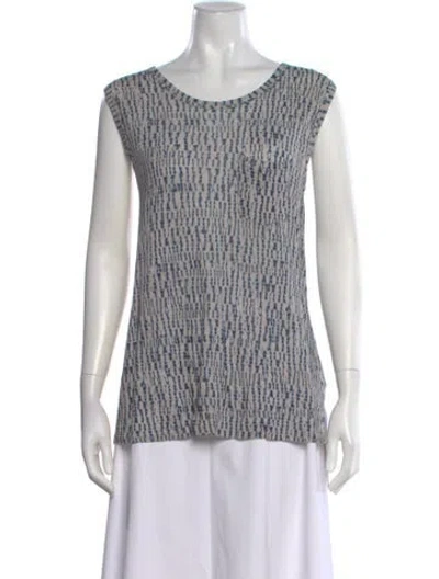 Pre-owned Zimmermann Printed Crew Neck Top In Blue