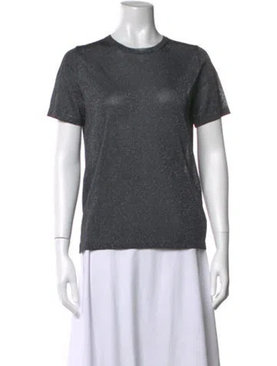 Pre-owned Zimmermann Printed Crew Neck T-shirt W/ Tags In Grey/silver