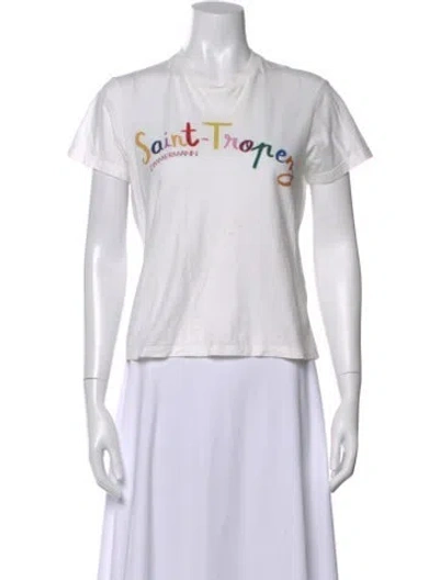 Pre-owned Zimmermann Printed Crew Neck T-shirt In White