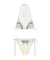 Zimmermann Printed Crochet-trimmed Bikini In Multi