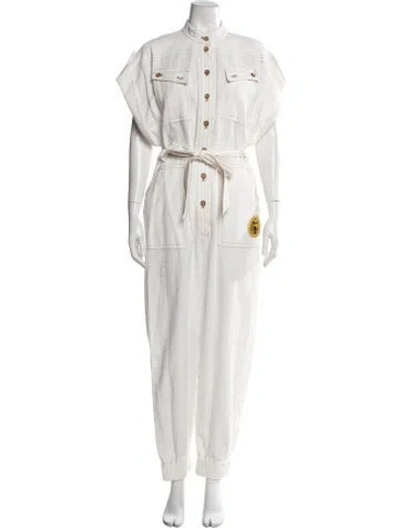 Pre-owned Zimmermann Printed Jumpsuit In White