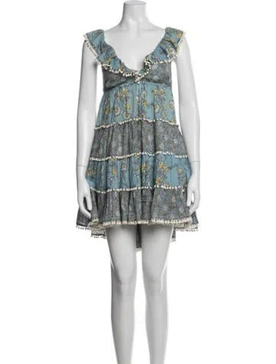 Pre-owned Zimmermann Printed Knee-length Dress In Blue