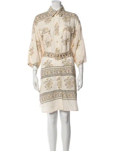 Pre-owned Zimmermann Printed Knee-length Dress In Neutral