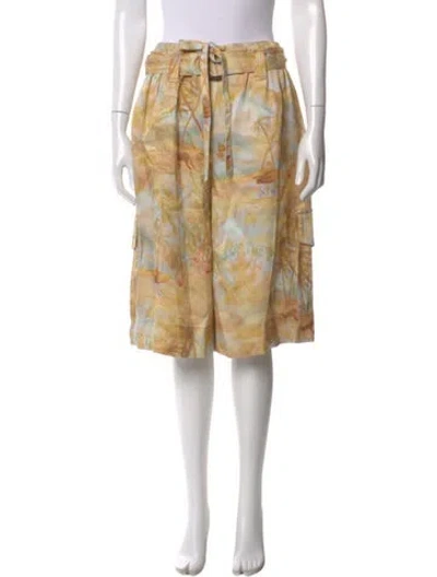 Pre-owned Zimmermann Printed Knee-length Shorts In Neutral