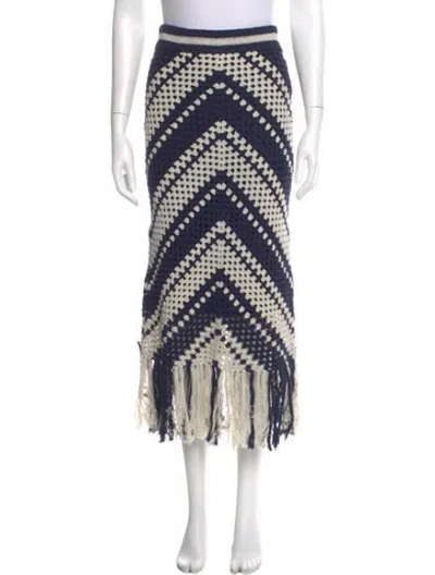 Pre-owned Zimmermann Printed Knee-length Skirt In Blue