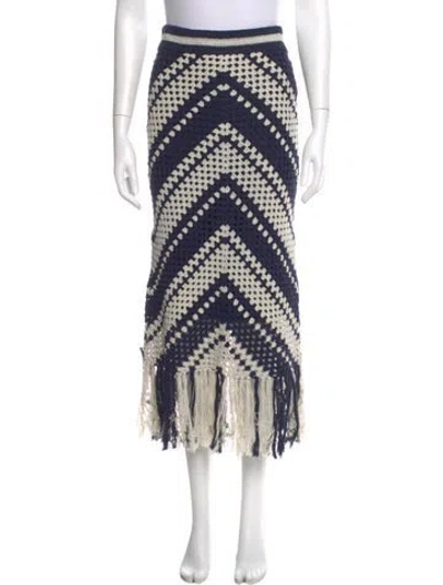 Pre-owned Zimmermann Printed Knee-length Skirt In Blue