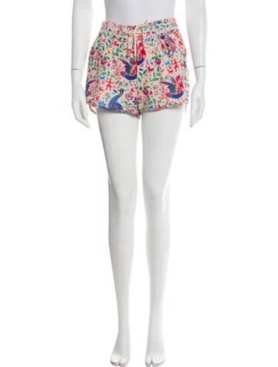 Pre-owned Zimmermann Printed Lace Trim Embellishment Lounge Shorts In Orange