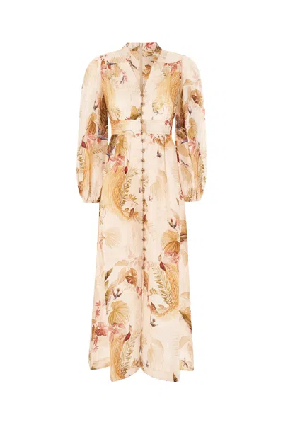 ZIMMERMANN PRINTED LINEN ASCENSION DRESS