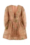 Zimmermann Printed Linen Blend Drawn Illuminate Mini Dress