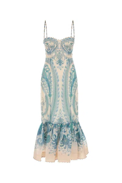 Zimmermann Printed Linen Blend Illuminate Dress