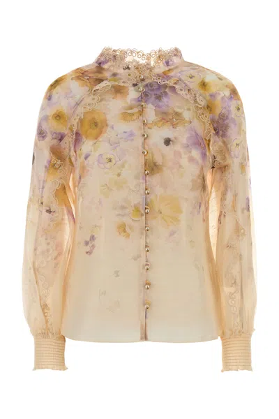 ZIMMERMANN ZIMMERMANN PRINTED LINEN BLEND MEMENTO SHIRT
