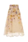 Zimmermann Printed Linen Blend Memento Skirt In Neutral